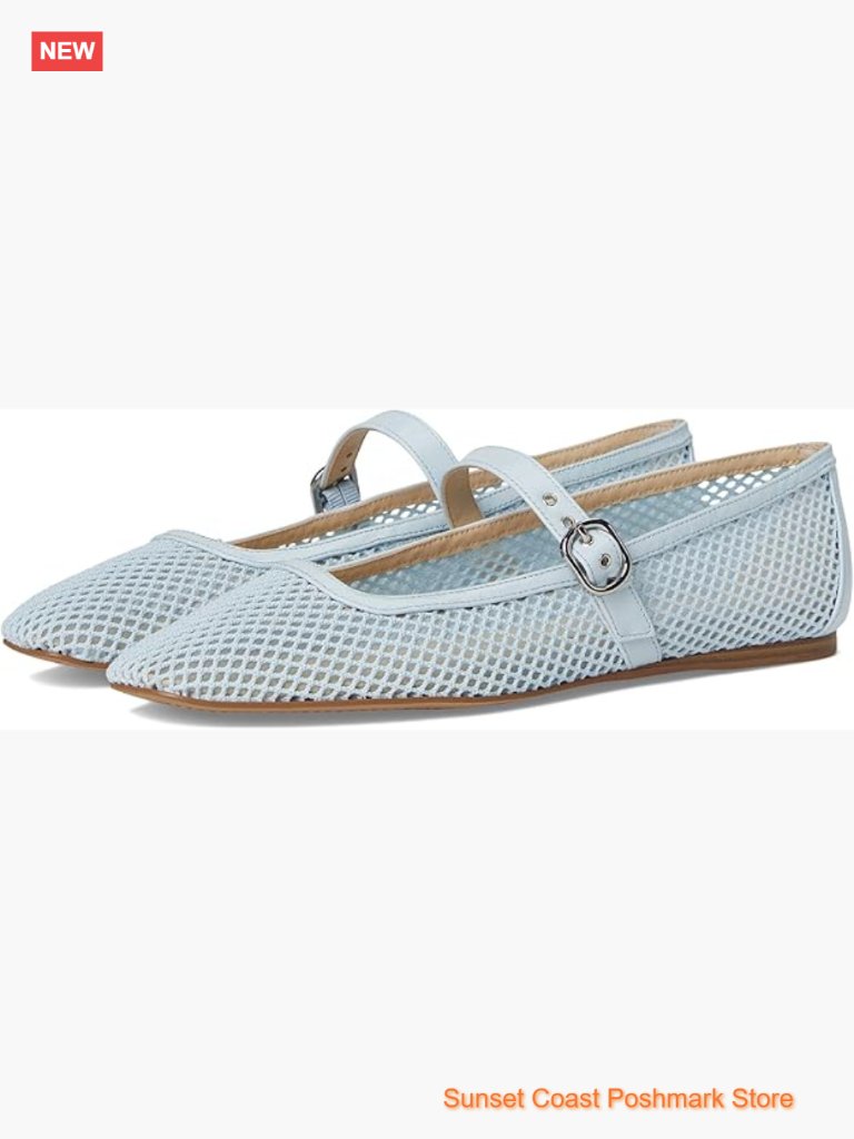 Mesh Leather Flats Casual Walking Shoes Buckle Closure
